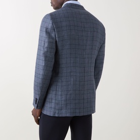 Tonal Check Single-Breasted Blazer