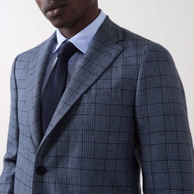 Tonal Check Single-Breasted Blazer