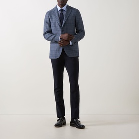 Tonal Check Single-Breasted Blazer