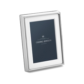 Georg Jensen Deco Picture Frame 10x15cm in mirror-polished silver stainless steel with white border detail