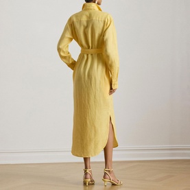 Belted Linen Shirt Dress
