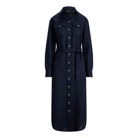 Belted Linen Shirt Dress