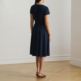 Belted Georgette Wrap Dress