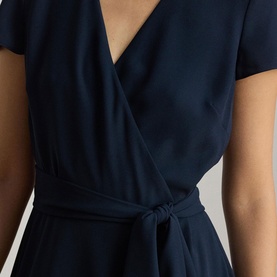 Belted Georgette Wrap Dress