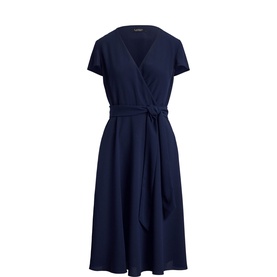 Belted Georgette Wrap Dress