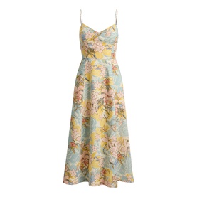 Floral Pocket Flared Dress