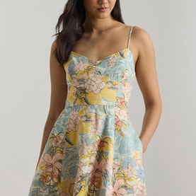 Floral Pocket Flared Dress