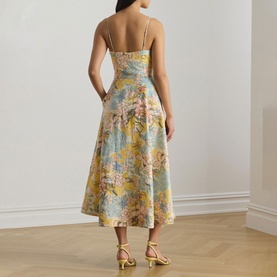 Floral Pocket Flared Dress