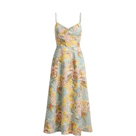 Floral Pocket Flared Dress