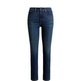 High-Rise Ankle Length Straight Leg Jeans