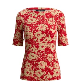 Embroidered Logo Floral Top