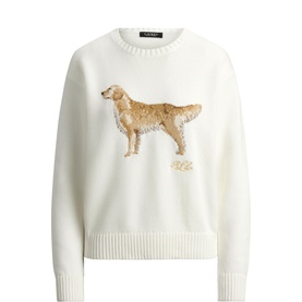 Golden Retriever Intarsia Knit Sweater