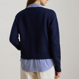Layered Shirt Insert Knitted Sweater