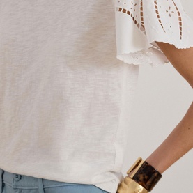 Embroidered Eyelet Top