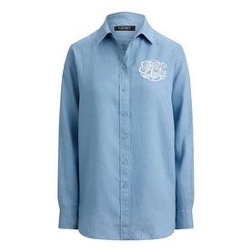 Eyelet-Logo Linen Shirt