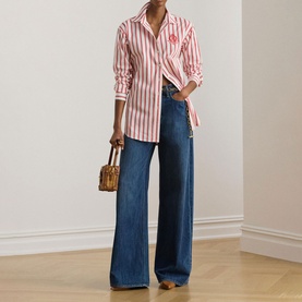 Striped Logo Broadcloth Shirt