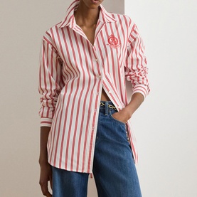Striped Logo Broadcloth Shirt