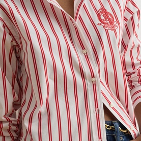 Striped Logo Broadcloth Shirt