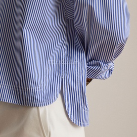 Striped Relaxed Cropped Shirt