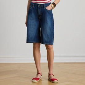 Bermuda Wide Leg Denim Shorts