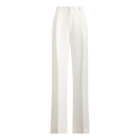 High-Rise Twill Wide Leg Trousers