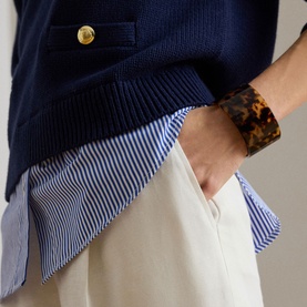 High-Rise Twill Wide Leg Trousers