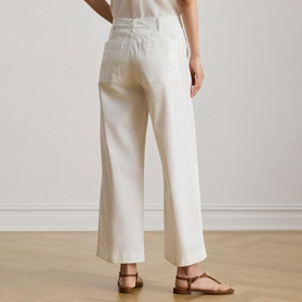 Wide Leg Cropped Chino Trousers