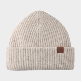 Chunky Logo Ribbed Wool Beanie