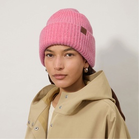 Chunky Logo Ribbed Wool Beanie