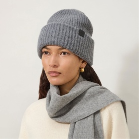 Chunky Logo Ribbed Wool Beanie