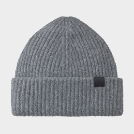 Chunky Logo Ribbed Wool Beanie