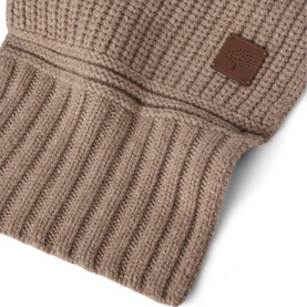 Chunky Ribbed Wool Logo Scarf