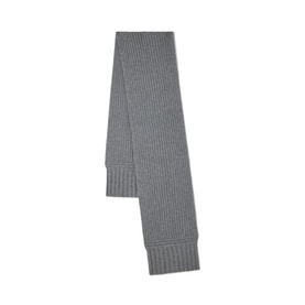 Chunky Ribbed Wool Logo Scarf