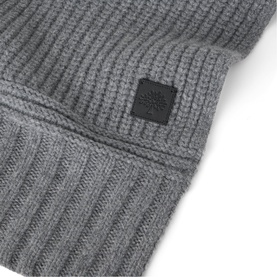 Chunky Ribbed Wool Logo Scarf