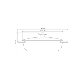 Enamelled Cast Iron Shallow Casserole Dish 28cm