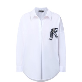 Striped Bow Pin Shirt