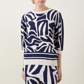 Abstract Ribbed Top