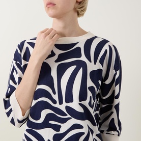 Abstract Ribbed Top