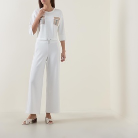 Cropped Wide Leg Trousers