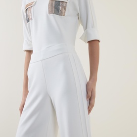 Cropped Wide Leg Trousers