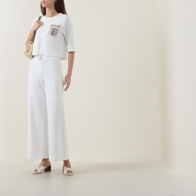 Cropped Wide Leg Trousers