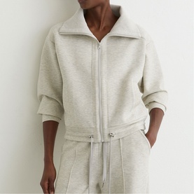 Laurried Drawstring Zip Sweatshirt