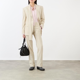 Scarf Single-Breasted Pinstripe Blazer