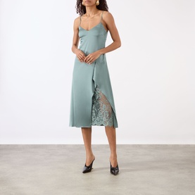 Lace-Panel Slip Dress