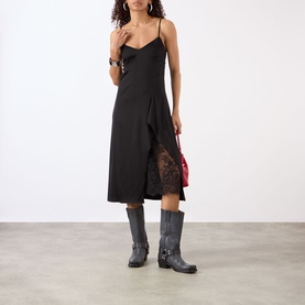Lace-Panel Slip Dress