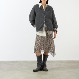 Ibo Check Asymmetric Skirt