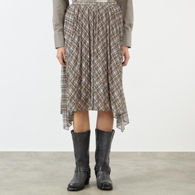 Ibo Check Asymmetric Skirt