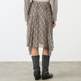 Ibo Check Asymmetric Skirt