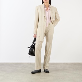 Pinstripe Straight Leg Tailored Trousers