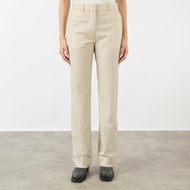 Pinstripe Straight Leg Tailored Trousers